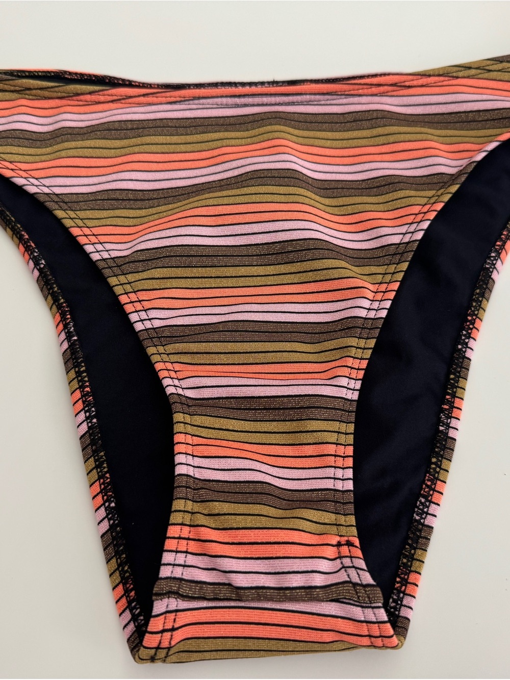 Hurley Pink and Orange Striped Women’s Bikini Bottom